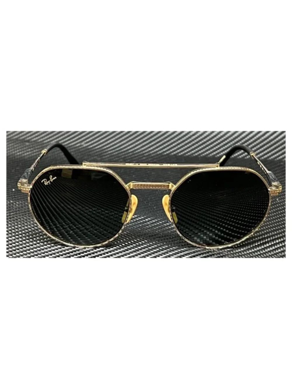 New Ray Ban Men Gold Sunglasses 53-20-140